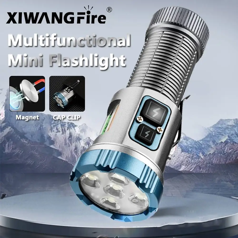 

XIWANGFIRE F555X High Brightness Flashlight with 9 Lighting Modes USB Charging Tail Strong Magnetic Outdoor Emergency Mini Torch