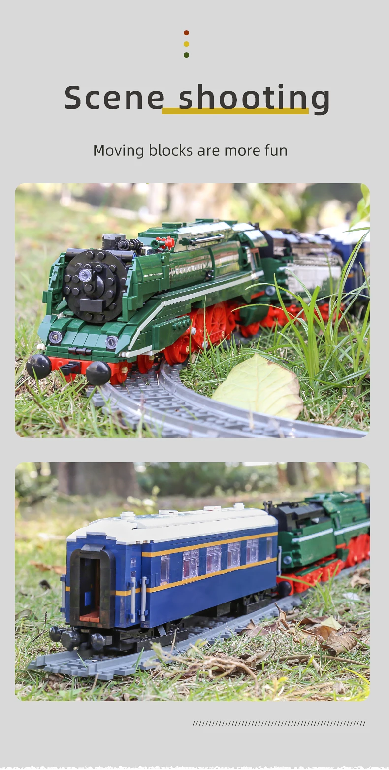 MOULD KING 12007 Remote Control Train The Motorized BR18 201 German Express Train Model Bricks Building Blocks Kid Birthday Gift