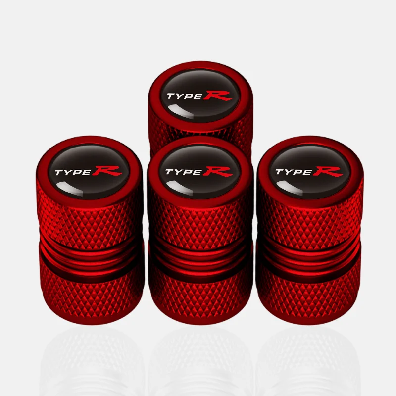 4Pcs Car TypeR Tire Wheel Valve Caps Tyre Rim Stem Covers For Honda Civic TYPE R CRV HRV Accord Fit Accessories