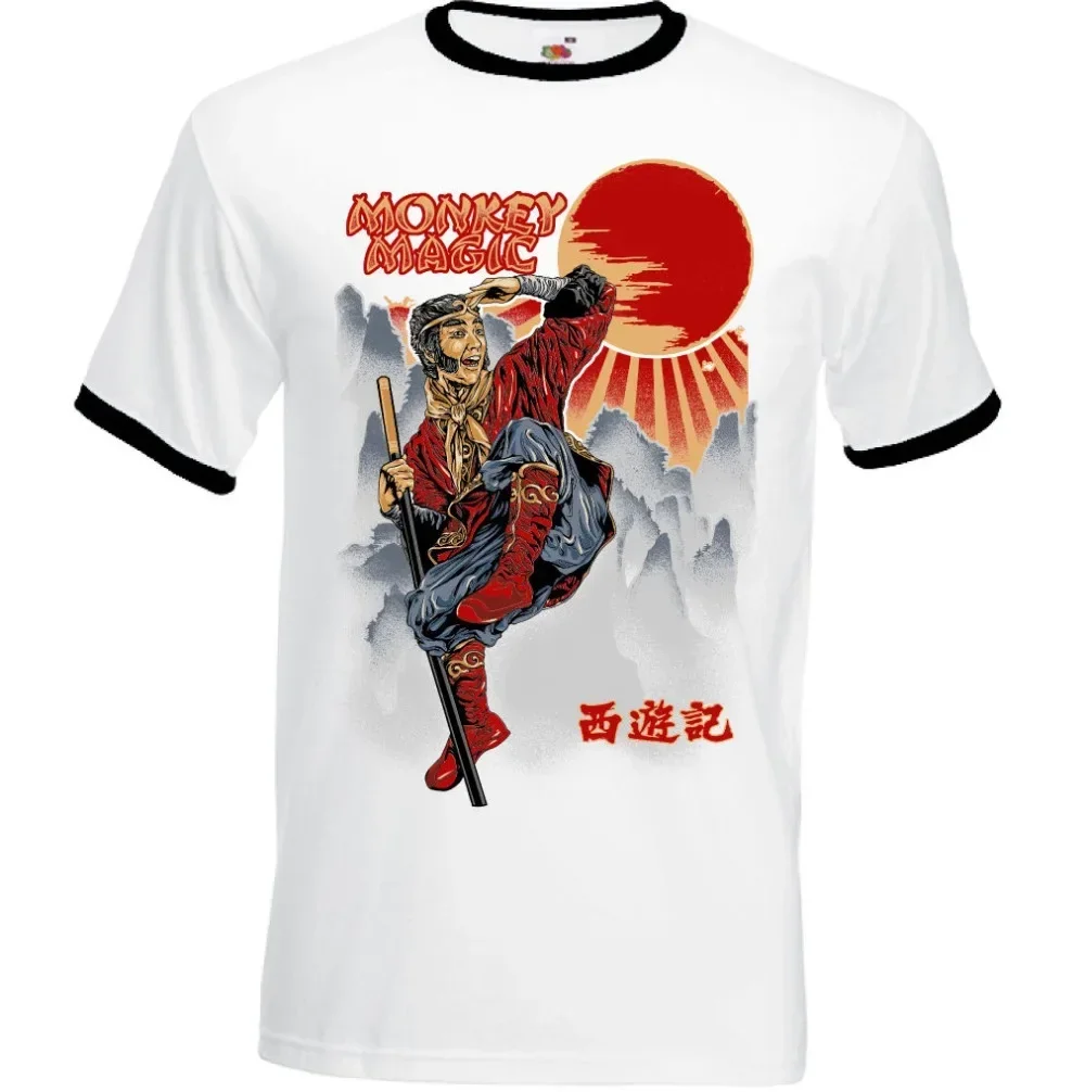 2019 Fashion Hot Monkey Magic - Mens Funny Retro TV Programme Show Ringer T-Shirt
