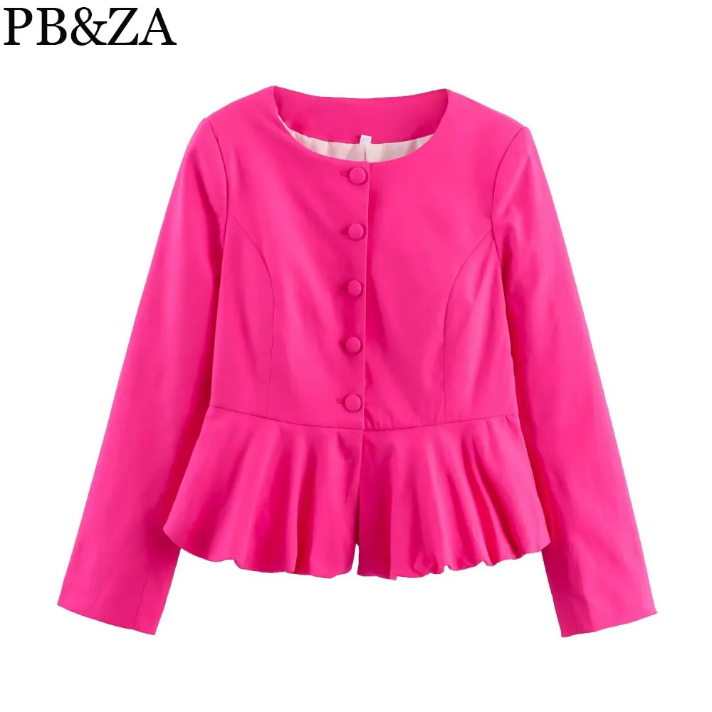 

Новый женский льняной пиджак с короткой юбкой и круглым вырезом с длинными рукавами на осень 2025 года.