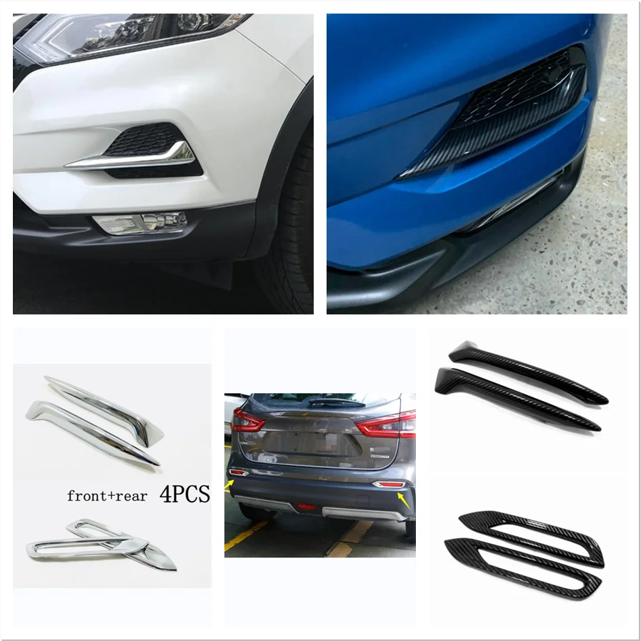 

For Nissan Qashqai J11 2018 - 2020 Accessories Front Fog Lights Lamp Eyelid Eyebrow Cover Trim Front Rear Bumper