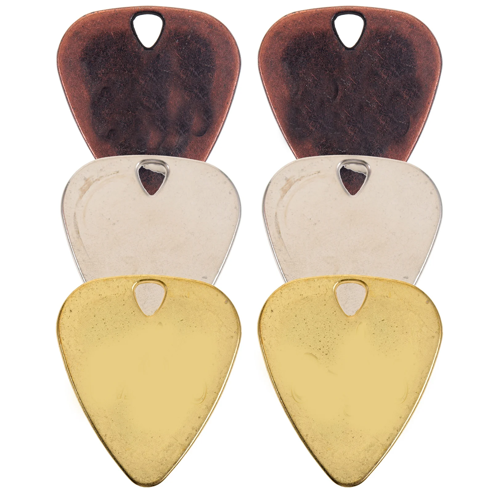 

6Pcs Metal Guitar Picks Zinc Alloy Lightweight for Professional Acoustic Electric Bass Guitar Accessories