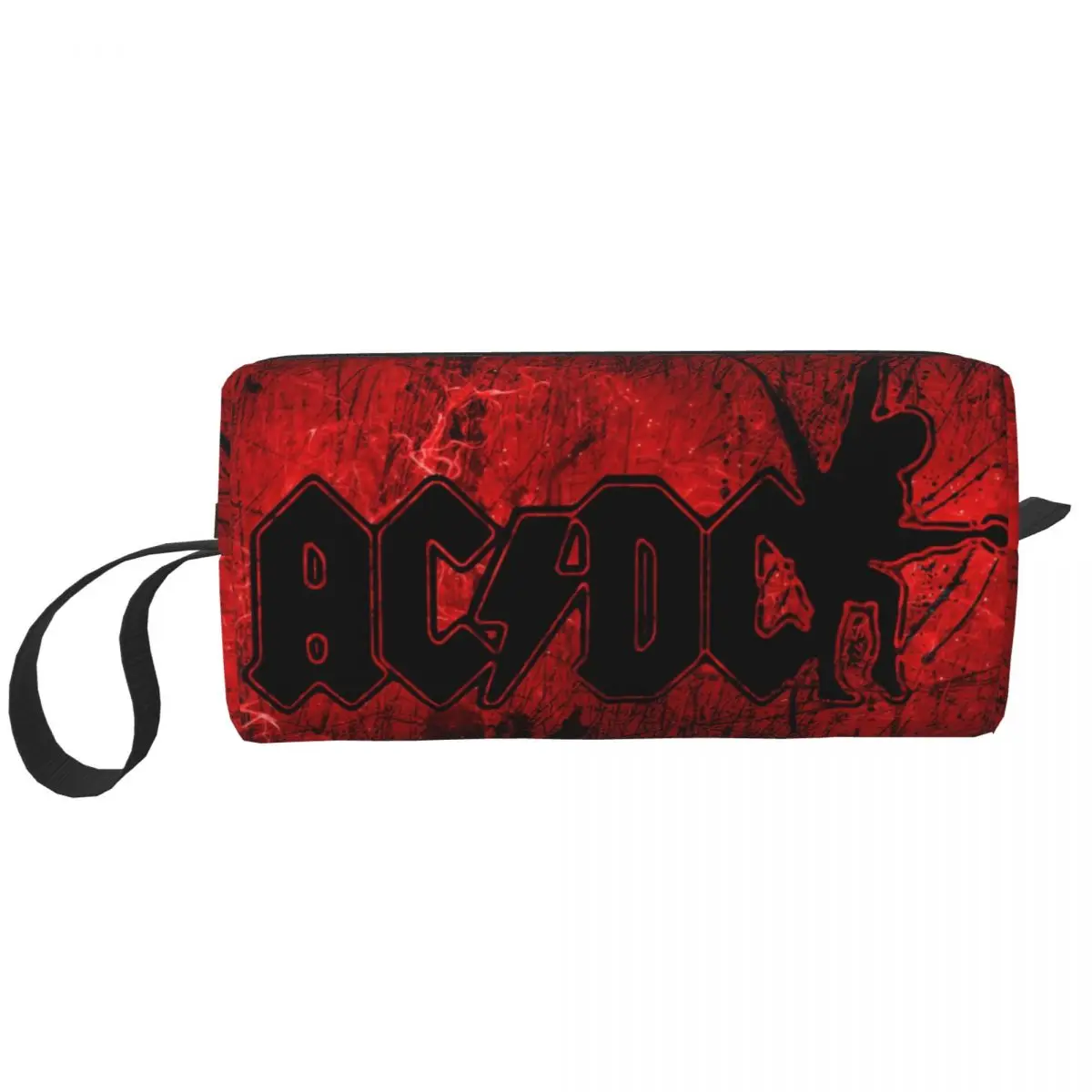 AC DC Concert Makeup Bag Pouch Cosmetic Bag for Men Women Heavy Metal Band Toiletry Bag Storage Pouch Bag