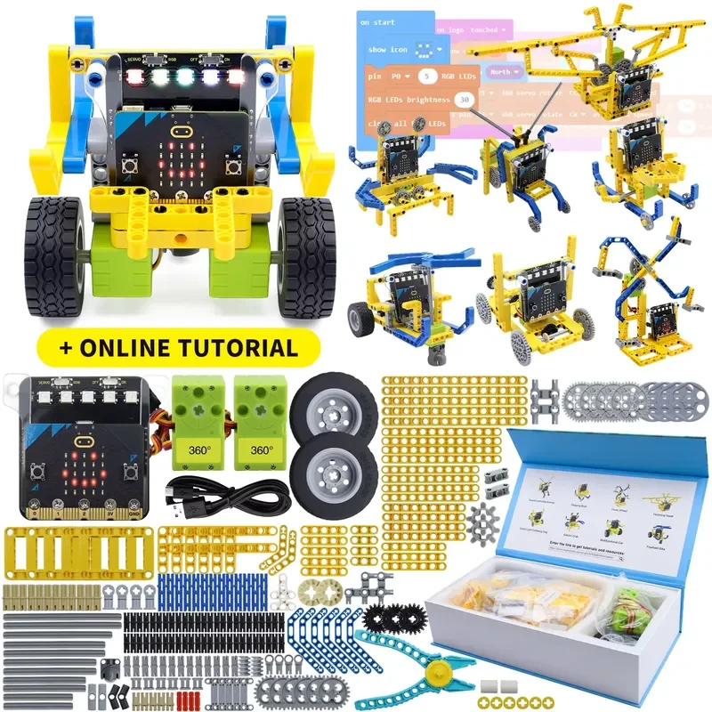 DIY Electronic STEM Microbit Variant Master 8-in-1 Multifunctional Programming for Micro Bit, Compatible