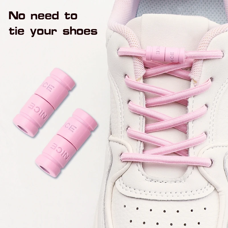

Elastic No-Tie Shoelaces with Metal Buckle for Sneakers And Flat Shoes - Easy Wear Accessory for Kids & Adults