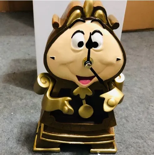 Disney bela e a fera cogsworth 24cm mr relógio figura de ação estatueta coleção decoração brinquedos modelo pvc presentes natal