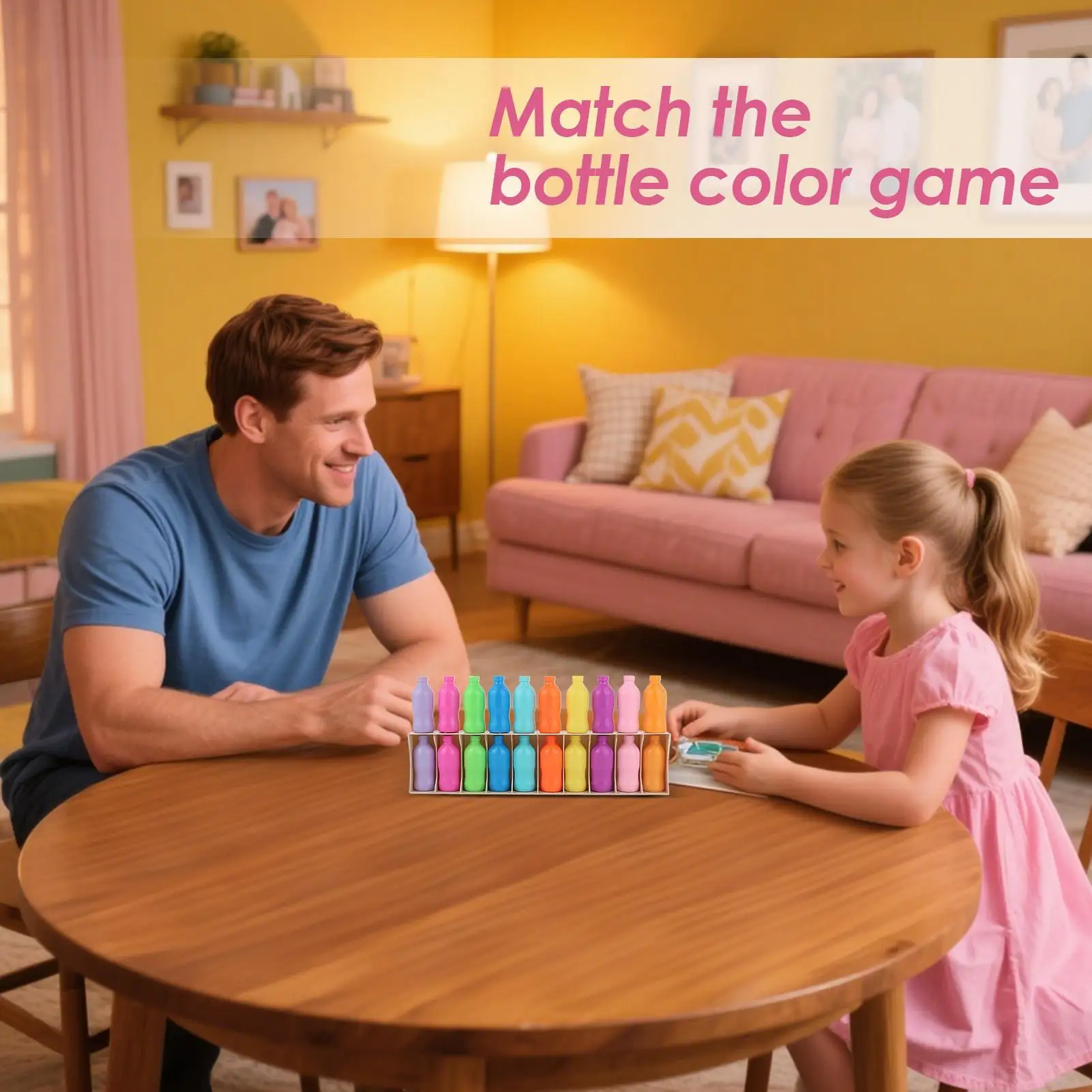 Geheugen Matching Game Guess Color Bottle Game Educatieve activiteiten Leren speelgoed voor kinderen Volwassenen Klaslokaalfeest Familiepicknick