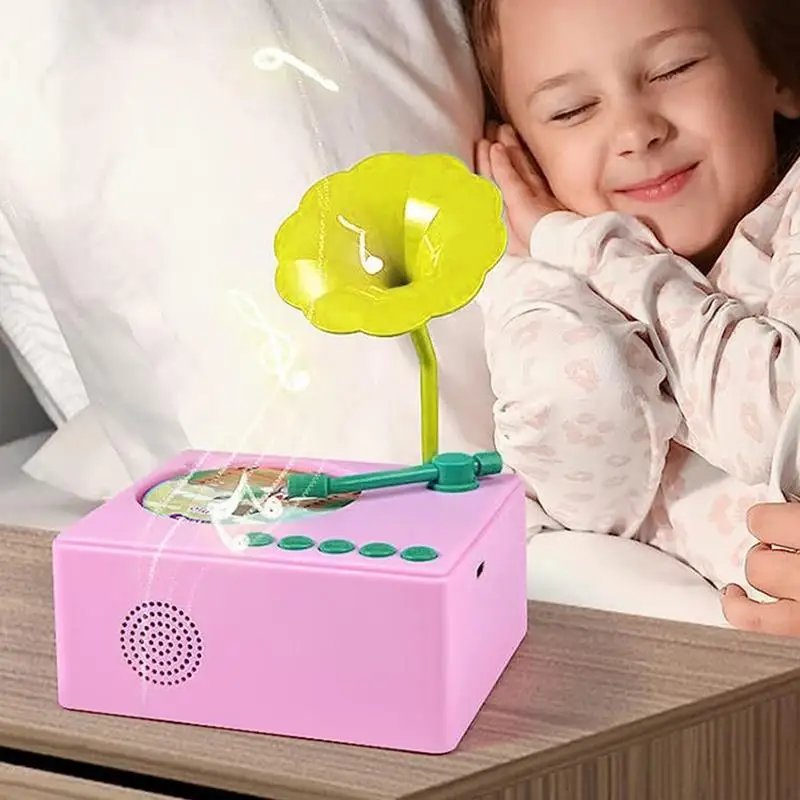 Music Record Player Toy Early Education Phonograph Musical Toy With 96 Cards Music Box Phonograph For Kids 3-6 Preschool Music