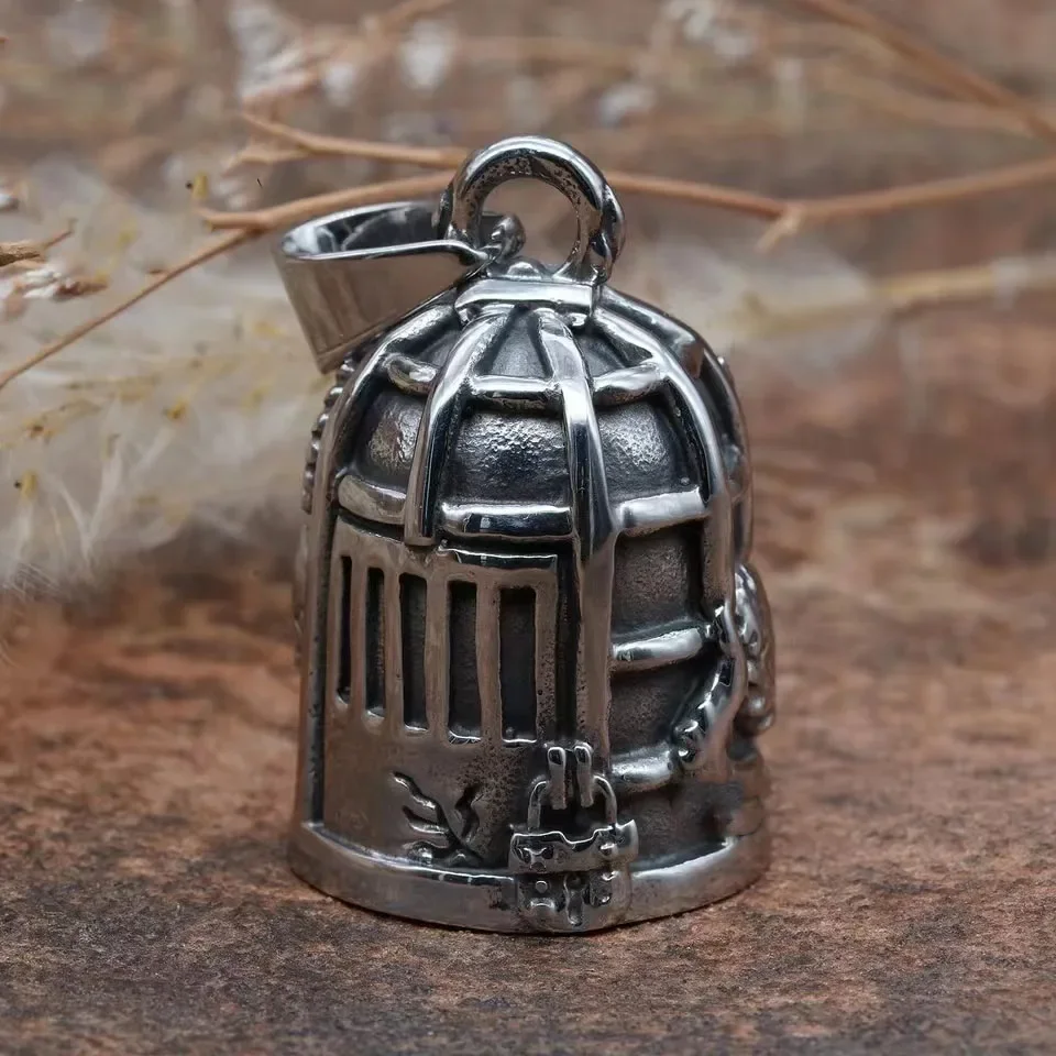 Cage Skeleton Bell Key Chain Men's Motorcycle Riding Exorcism Lucky Accessories