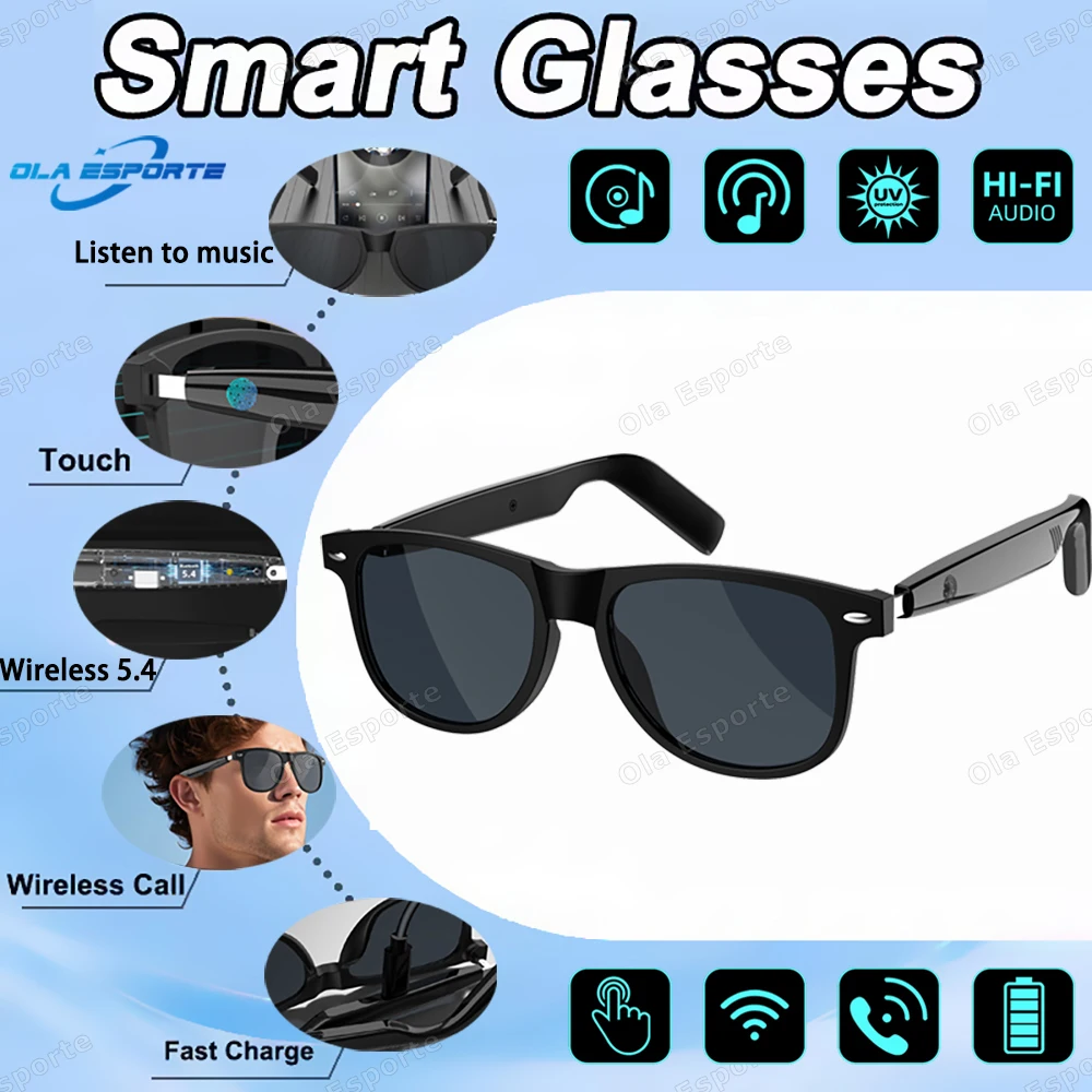 

Новые умные аудиоочки 2025, беспроводные Bluetooth-вызовы, спорт на открытом воздухе, голосовая музыка, УФ-поляризованные водонепроницаемые модные солнцезащитные очки для мужчин