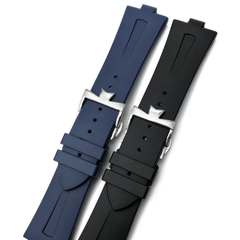 High quality Silicone Watch Band For Vacheron Constantin Overseas VC 47450 VC 49020 Watchbands Men Luxurious Watch Strap 25X8mm