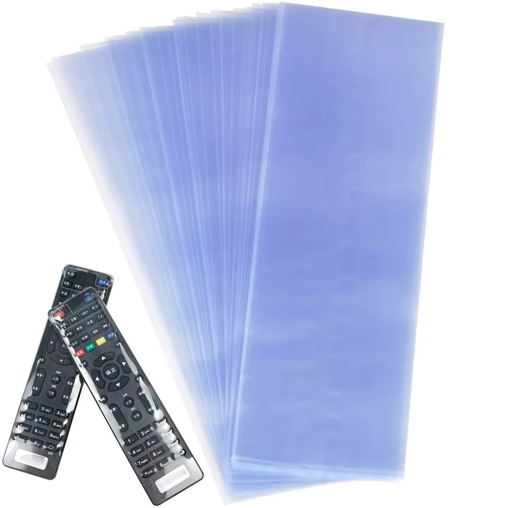 50Pcs PVC Shrink Wrap Remote Control Shrink Wrap Bags Oilproof Waterproof Remote Control Protective Cover Heat Shrinkable