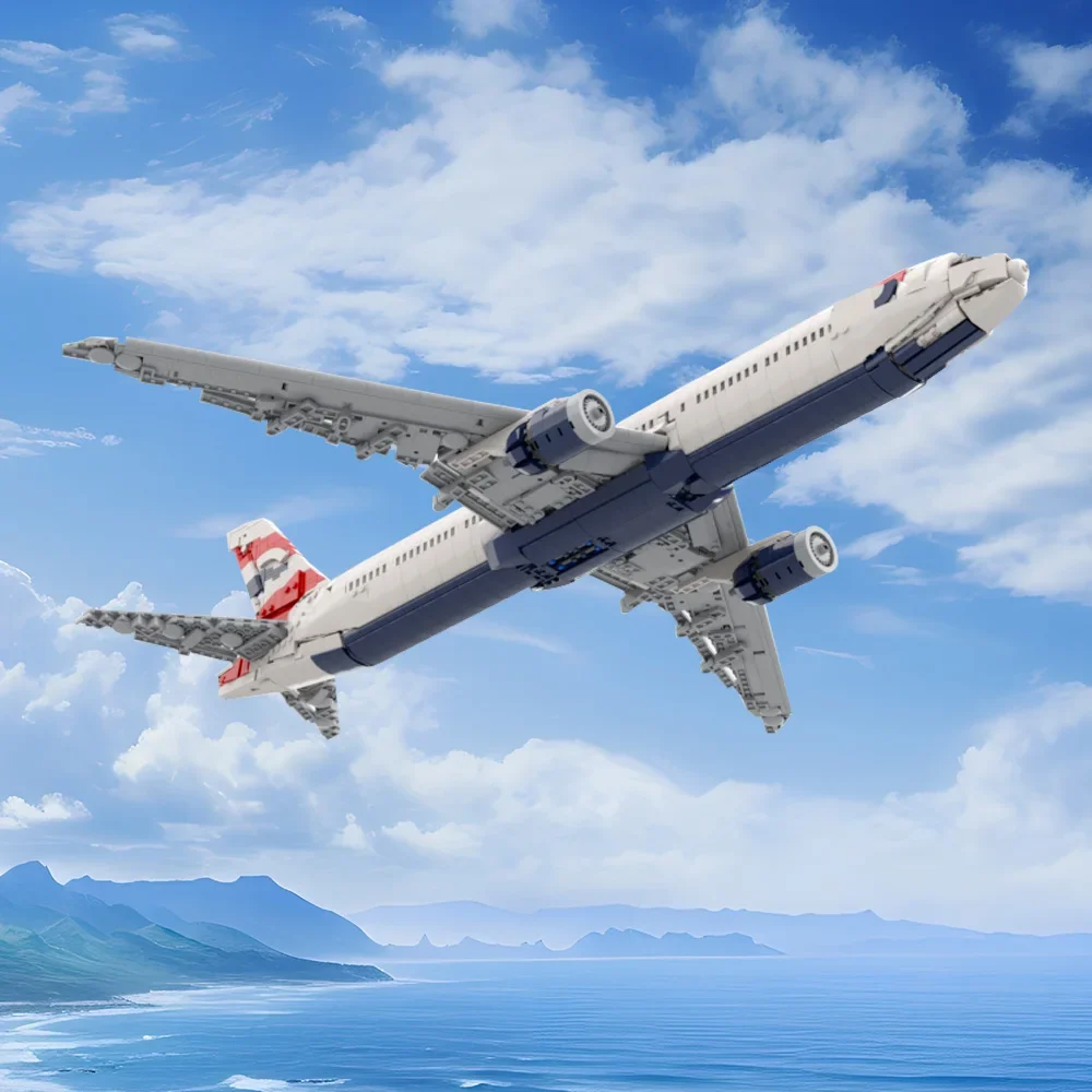

MOC British Airways 777-300ER Модель Строительные блоки Aerospace Series Британский самолет Кирпичи Игрушки для взрослых Подарочная коллекция