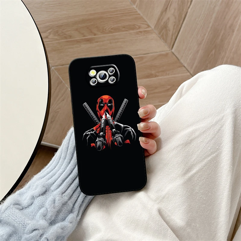 Deadpool Marvel Funny Cool For Xiaomi Mi Poco F5 F4 F3 X6 X5 X4 X3 M6 M5 M5S M4 M3 C65 Pro GT NFC 5G Black Funda Phone Case