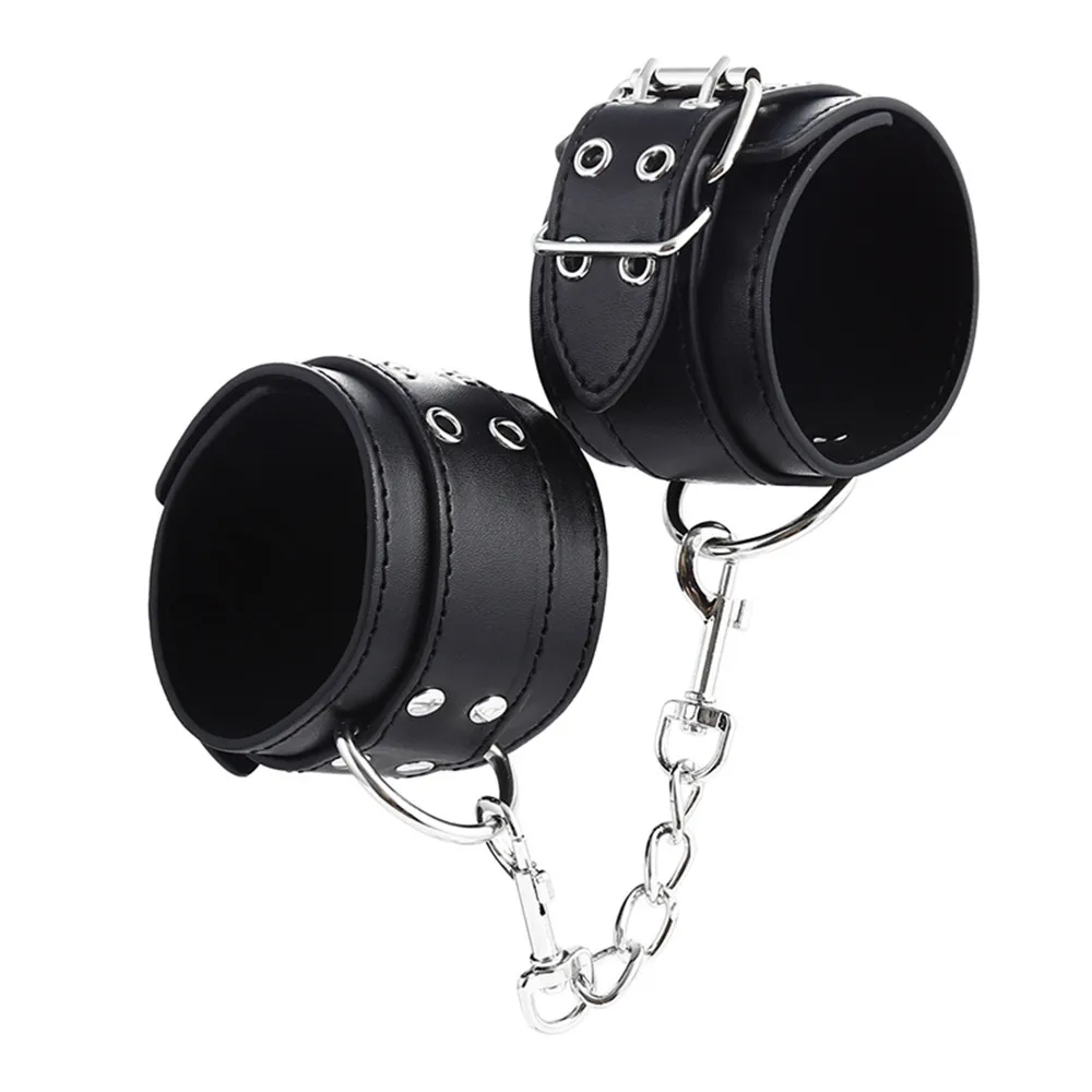 Bdsm Leather Bondage Slave Fetish Wrist Handcuffs Ankle Shackles Adjustable Restraint Sex Cuff Belt Sex Toys Exotic Accessories