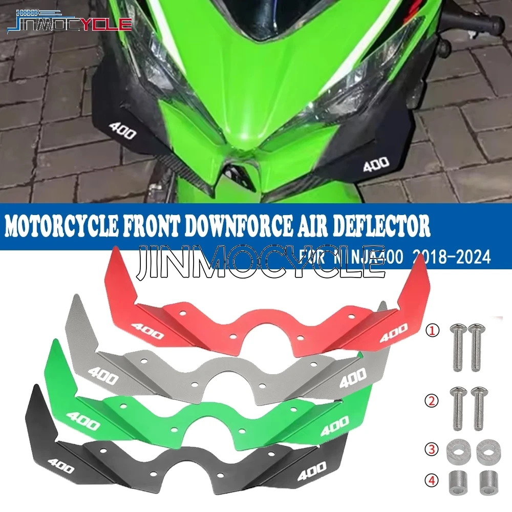 

Front Wing For KAWASAKI Ninja250 2018-2024 Ninja 400 NINJA400 Fairing Winglets Aerodynamic Mouth Shell Cover Protection Guards