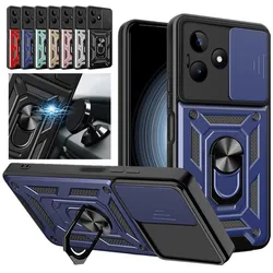 Military Armor Case For Realme C61 C63 C65 C67 4G Note 50 C55 C53 C51 Cover Lens Protection Ring Stand Holder Coque Fundas