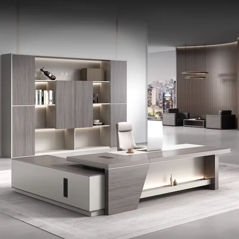 Gaming Accessories Storage - Meja Kantor Desainer dengan Laci, Kursi,
