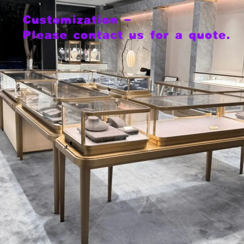 

custom.Custom Modern Jewelry Display Cabinet with Jade Design Stainless Steel Glass Display Stand