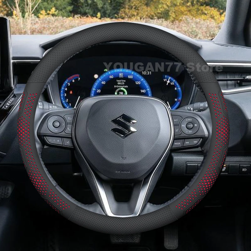 

Leather Car Steering Wheel Cover For Suzuki Swace SZ5 Hybrid 2020 2021 Non slip Auto Suzuki Grand Vitara Accessories 2025