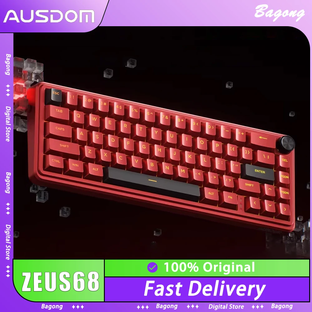 

AUSDOM ZEUS68 Magnetic Switch Mechanical Keyboards Wired Keyboard Custom RGB 8000Hz 0.005mm RT Gaming Keyboard PC Accessories