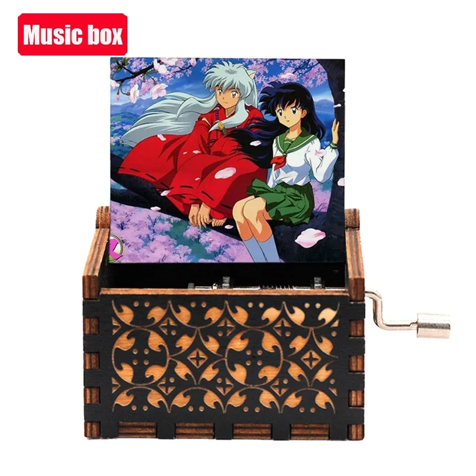 Anime inuyasha figura caixa de música melodia para o fim do amor presente de aniversário de natal para os amantes sorte caixa de música de uma peça