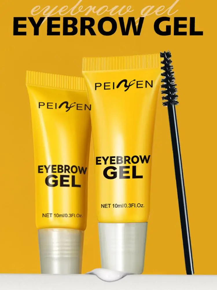 Gel à sourcils à forte tenue avec brosse – Style de sourcils à plumes imperméable et anti-taches, longue durée