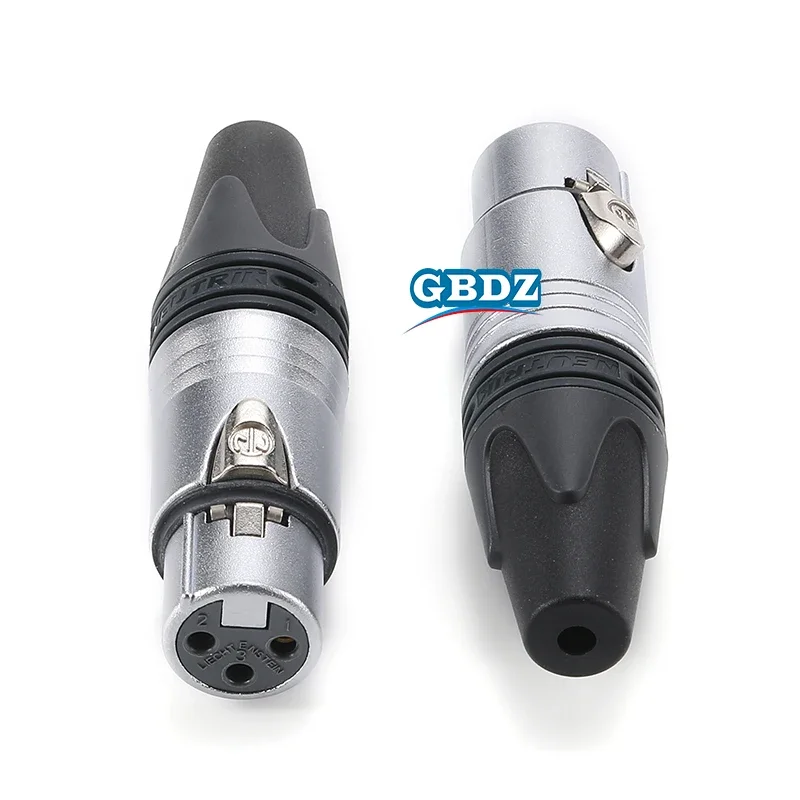 

3 Pin XLR Plug Male Female Gold / Silver Plating 3 Pole Cable Connector Microphone Audio NC3MXX-HE NC3FXX--HE