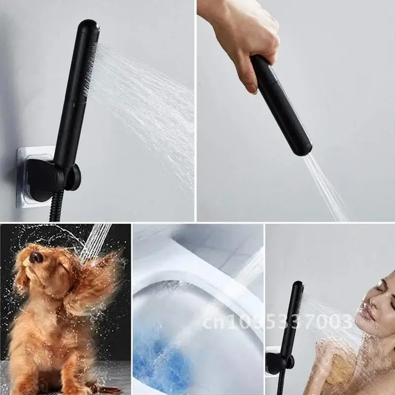 Copper Shower Hand-held High Pressure Nozzle Multifunctional Spray Gun for 2 Bathroom Functions Cleaning Douche Rain Head Shower