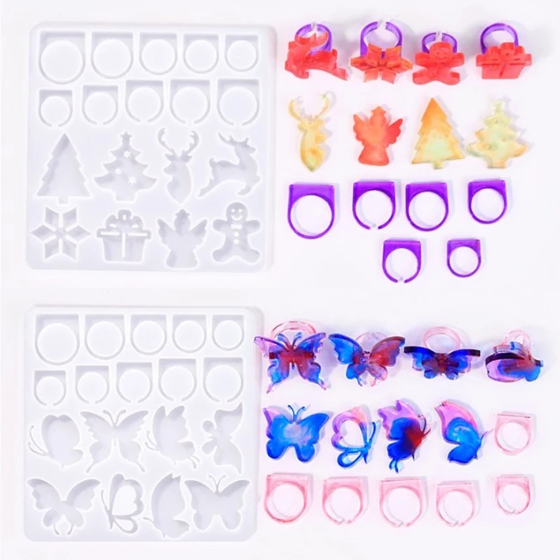 Artistic Silicone Rings Accessory Molds for Epoxy Resin Rings Craft Supplies