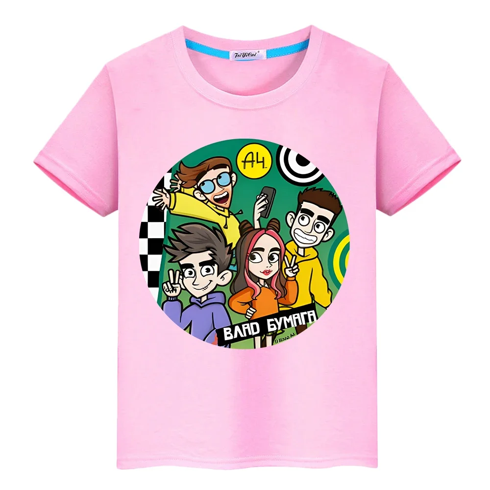 Влад А4 Бумага pride tshirt Summer boys Short y2k one piece anime Tees Merch A4 Lamb 100%Cotton T-shirt Tops kids clothes girls