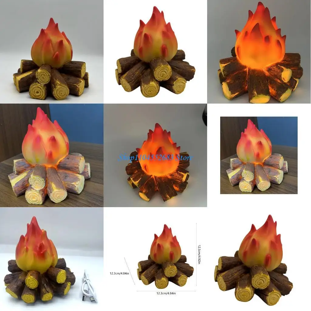 Y6GD مصباح LED واقعي لتأثير اللهب الليلي مقلد للنار الفحمي