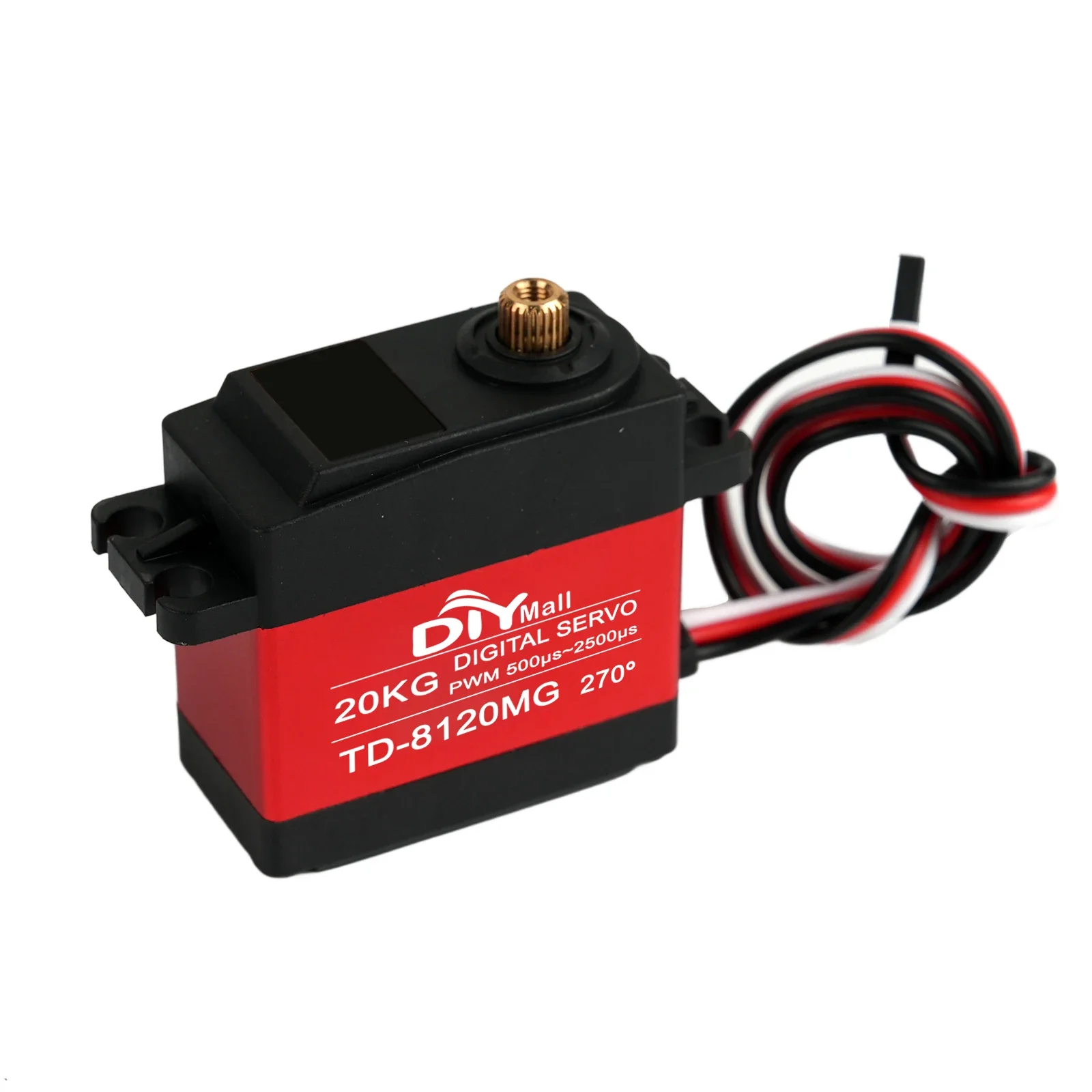 Servomotore digitale TD-8120MG da 20 kg. cm coppia elevata 180 ° /270 ° /360 °   Parti di funzioni di potenza fai-da-te per servi ingranaggi in metallo per robot per auto RC