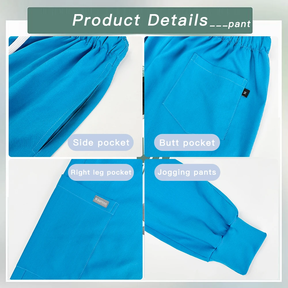 Medical Clinical Clothes Multicolour Jogger Suits Doctor Nursing Uniforms High-quality Top Pocket Pants Surgical Nurse Scrub Set