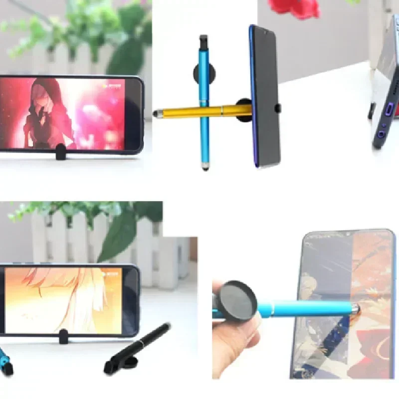 10Pcs Sublimation Print Blank Gel Pen Custom Logo Image Personalized Printed DIY Gift Pen with Phone Holder Touch Screen stylus