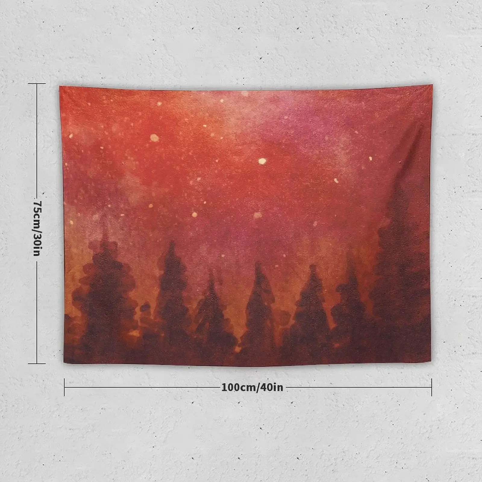 Red forest night Tapestry Decoration Room Decoration Wall Tapestry