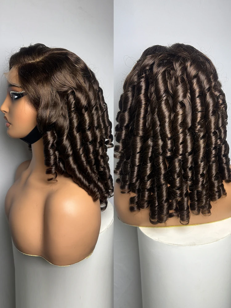 350 Density 99J/4 Color Bouncy Curls Wigs Human Hair 5x5 Lace Front Human Hair Wigs Pre Plucked Glueless 5x5 Lace Closure Wig