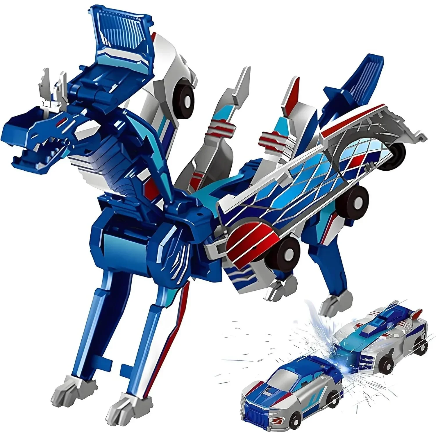 Collision Transforming Dinosaur Car Toy Automatic Crash Deformation Inertia Vehicle Fun Transform Car Toy Gift For Boys Kids