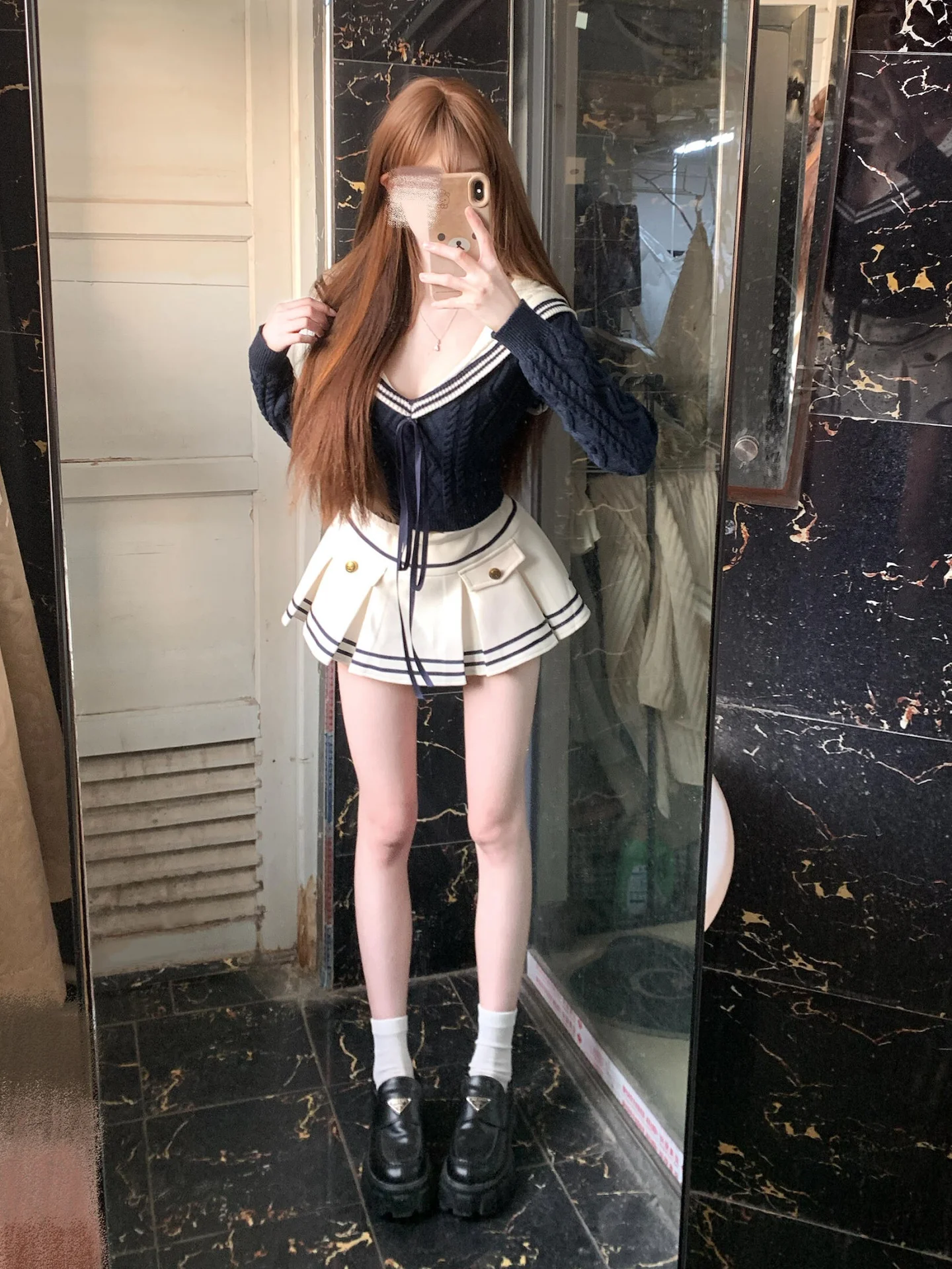 

Sexy Spicy Girl Set Women Early Spring Super Beautiful College Style Knitted Sweater Top Skirt Two Piece Set Breathable Polye...