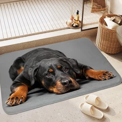 Custom Hallway Rug Rottweiler Aesthetic Bathmat Bathroom Carpet for Bedroom House Interior Entrance Mat Room Decorating Items