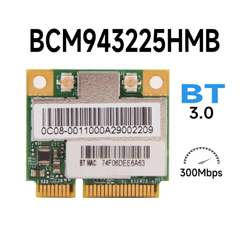 broadcom BCM43225 Single-Band 802.11n and Bluetooth 3.0 Half MiniCard Reference Design BCM943225HMB bcm943225 bcm43225hmb