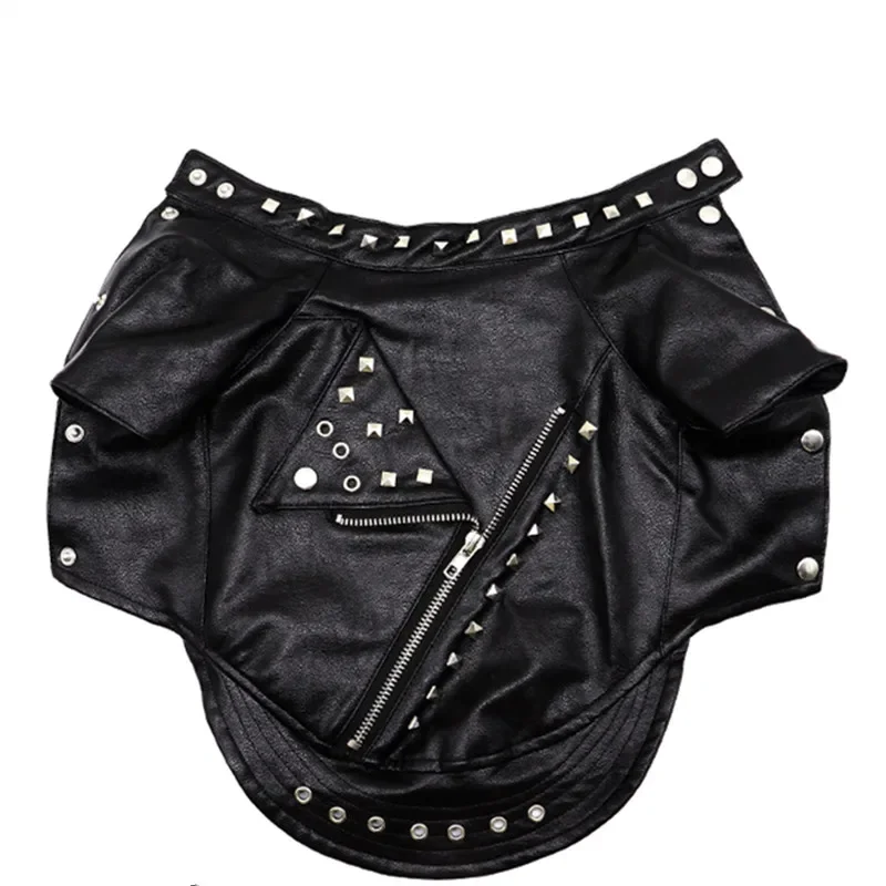 

Leather Dog Coat Jacket Cat Puppy Small Dog Clothes Yorkshire Pomeranian Clothing Outfit Poodle Bichon Schnauzer Costume Black