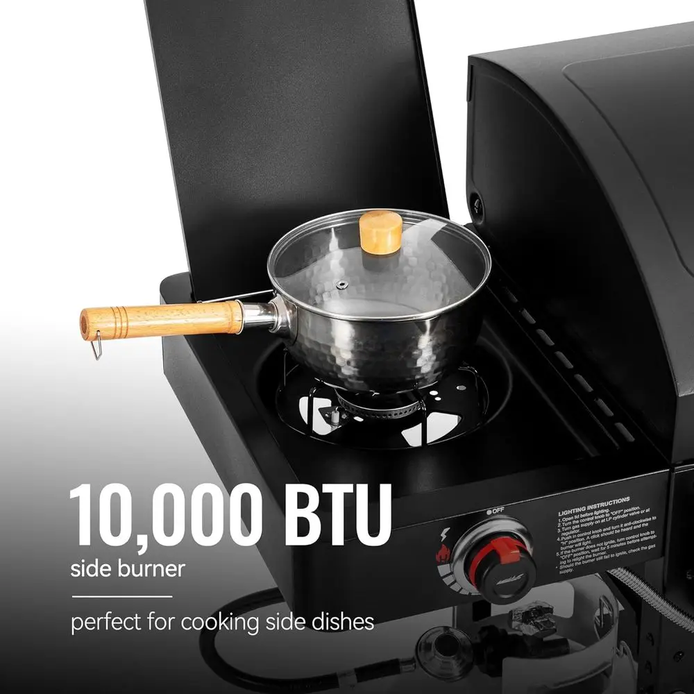 Dual-Fuel 34,000 BTU Gas and Charcoal Grill with Offset Smoker and Side Burner, 1020 Sq. In. Cooking Space, Perfect for Outdoor