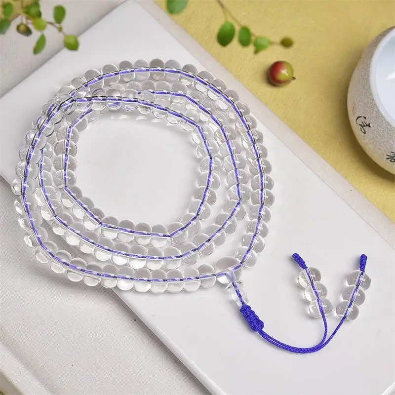 

8 мм натуральный прозрачный кварц 108 бусин Будда ожерелье ключицы женские модные украшения исцеление фэншуй счастливый праздничный подарок 1 шт.