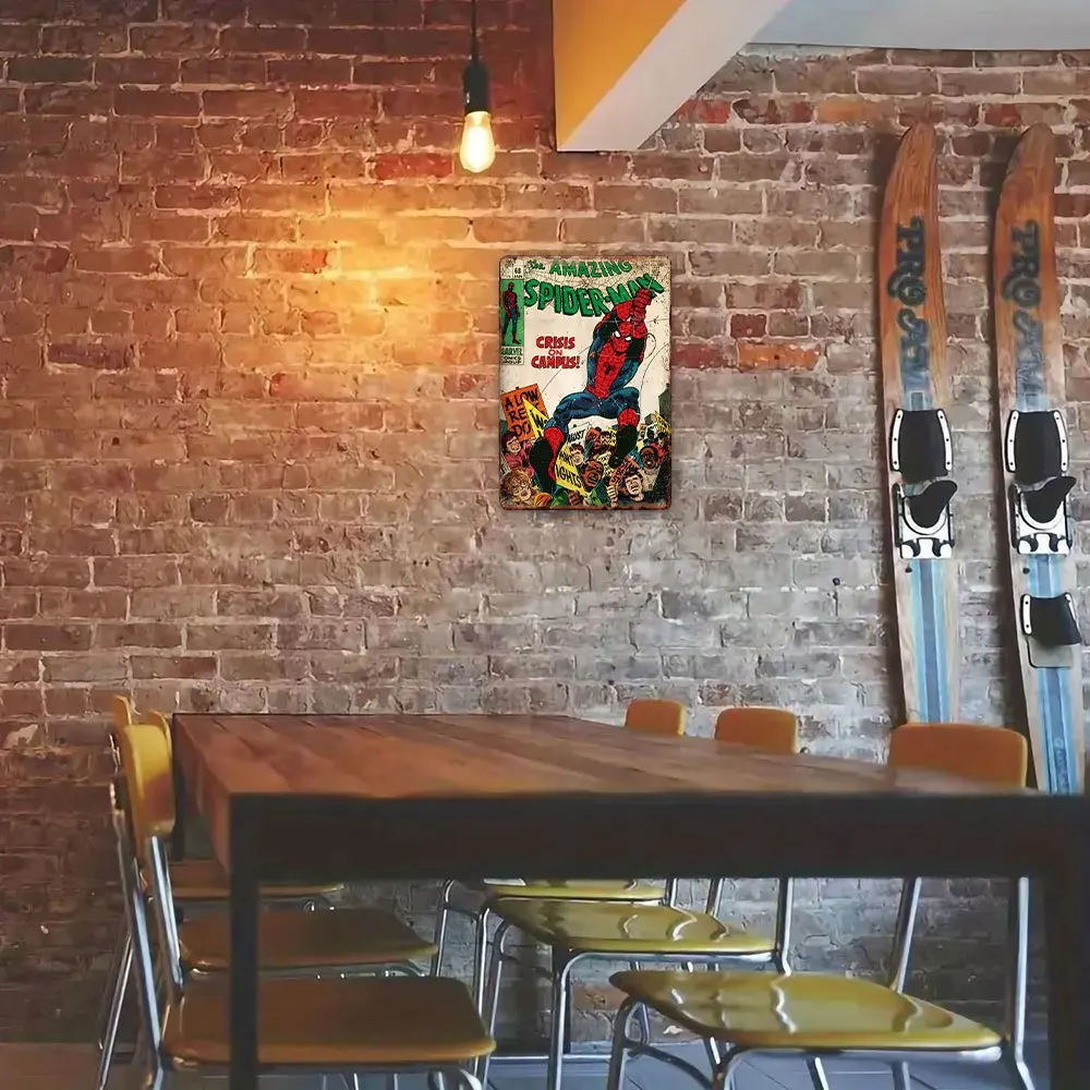 ديكور حائط معدني من Marvel Spider-Man - Vintage Amazing Spider-Man # 56 غطاء طبق الأصل - ملصق الكتاب الهزلي القديم - آيرو عالي التحمل #4