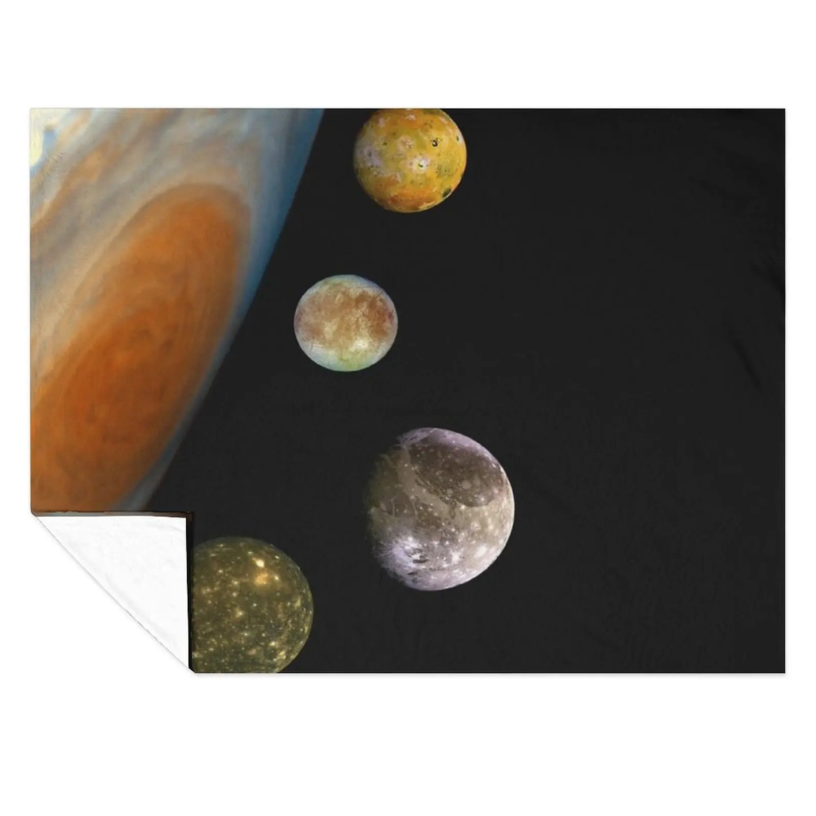

Jupiter, Io, Europa, Ganymede, Callisto Space Throw Blanket Plush Bed covers Moving Quilt Blankets
