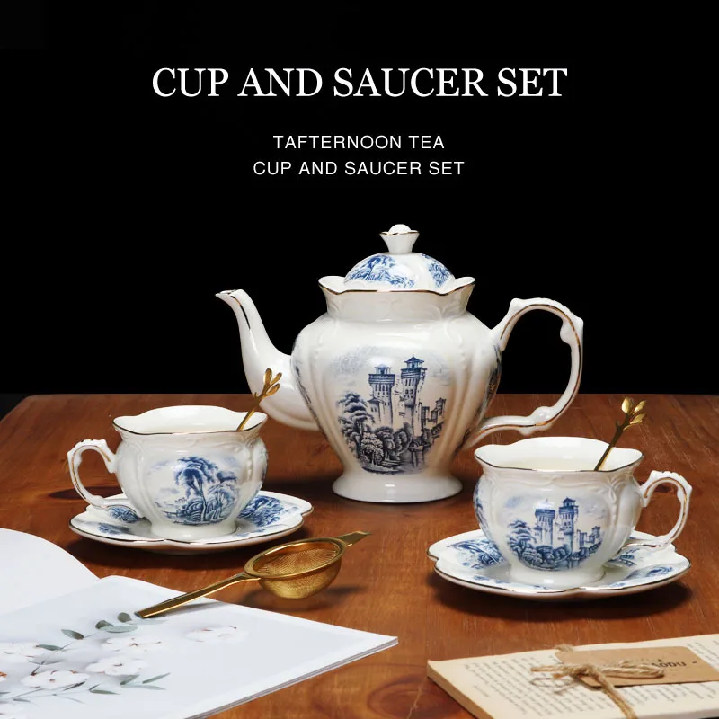 

Jingdezhen Ceramic Teapot Office Blue and White Porcelain Glazed Bottom Underglaze Colored Water Pot Porcelain Household Oil Pot
