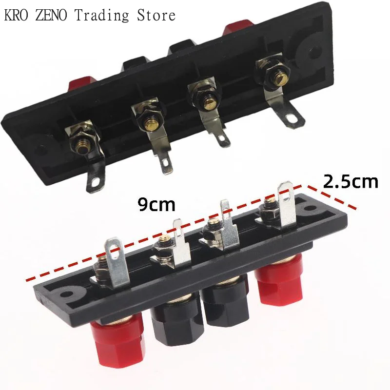 1Pc Copper Audio Accessories Speaker Amplifier Chassis Terminal Output Four-Position Terminal Soundbox Speaker Gold Wiring Board