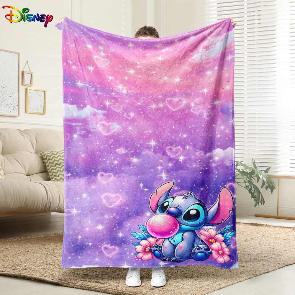 

Disney Stitch Galaxy-Printed Fuzzy Blanket with Heart and Star Patterns Flannel blanket, soft and comfortable, home decoration